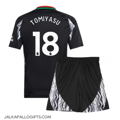 Arsenal Takehiro Tomiyasu #18 Vieras Peliasu Lasten 2024-25 Lyhythihainen (+ Lyhyet housut)